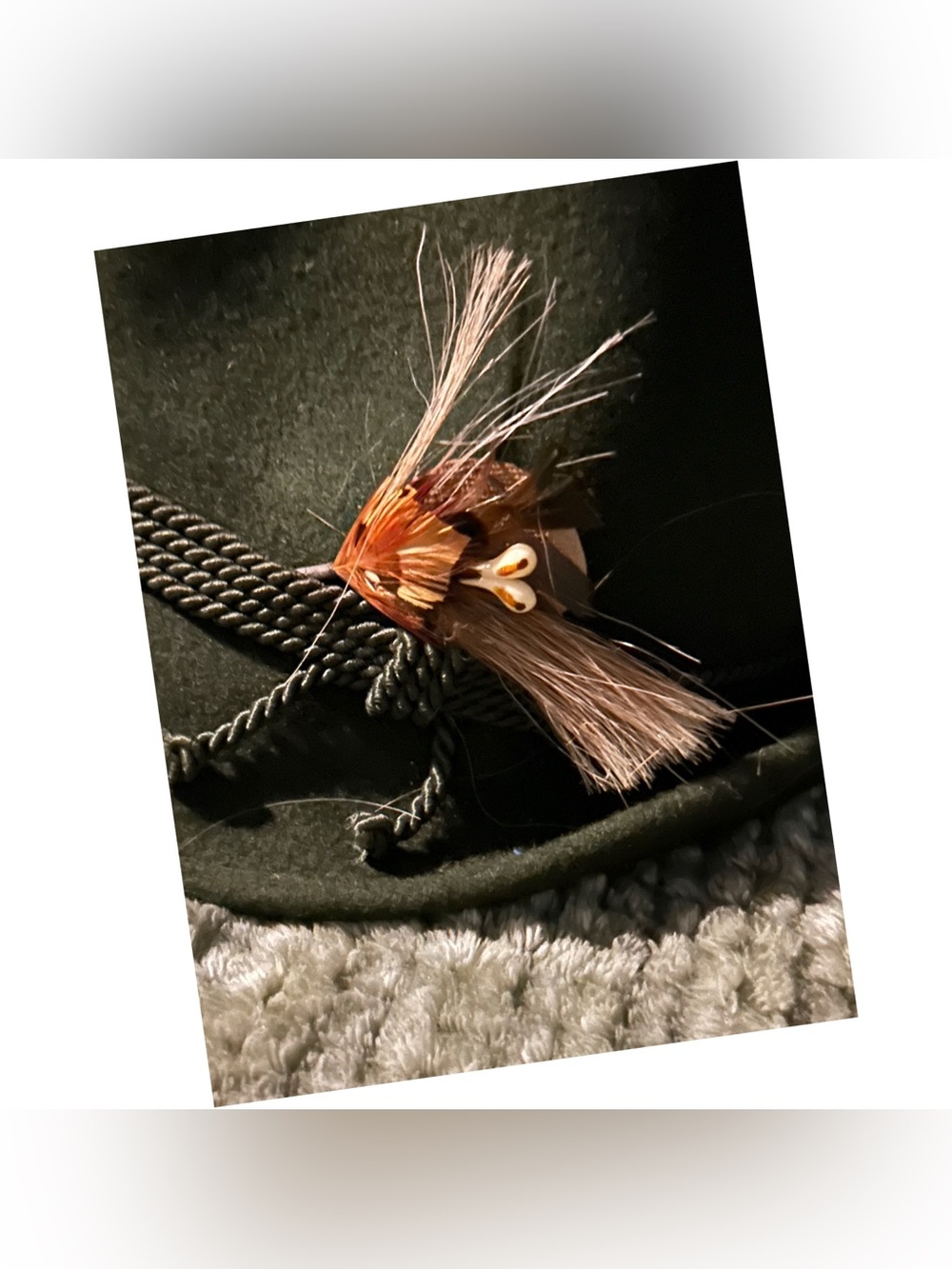 Green Men's Wool Fedora with Feather Trim - Picture 2 of 2